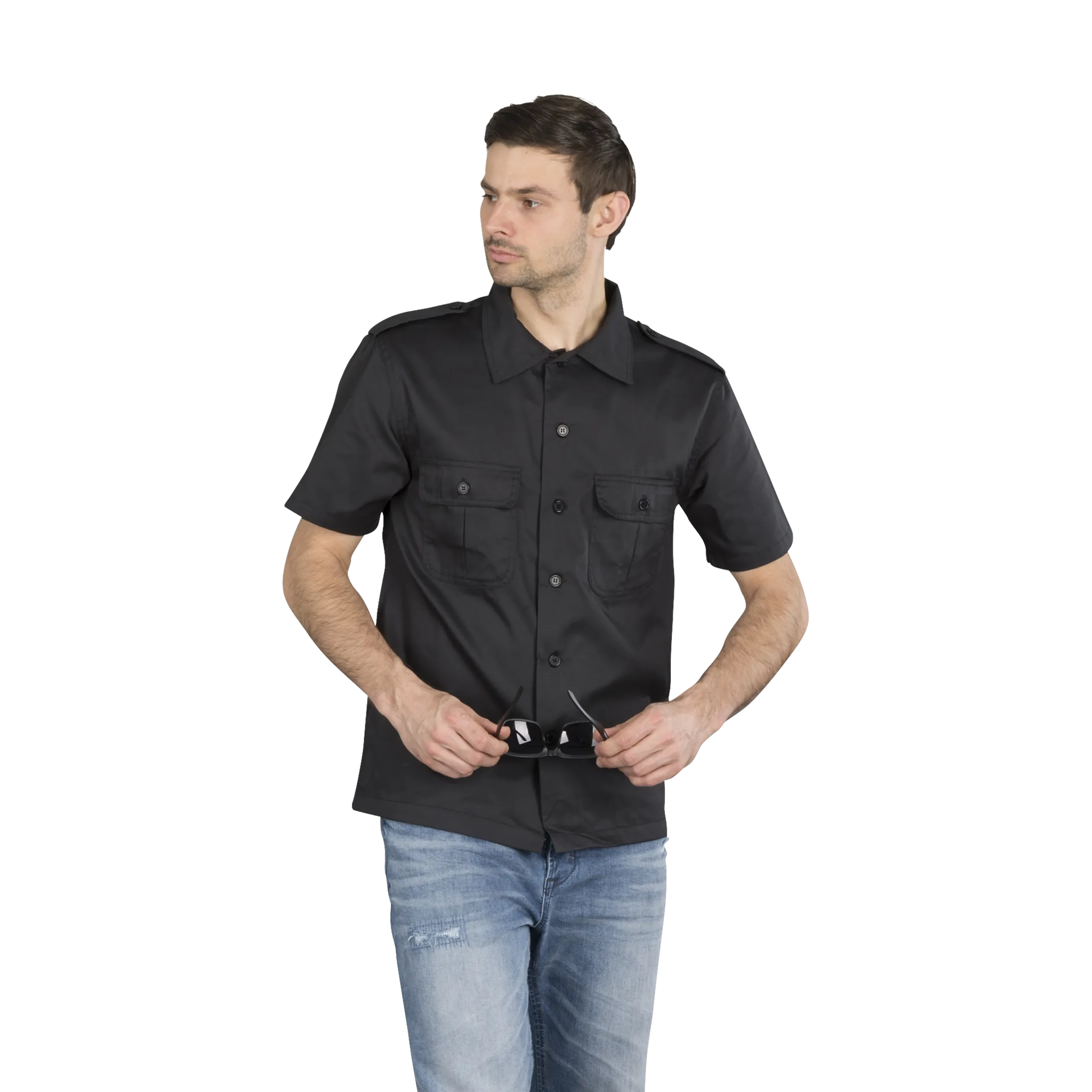Camisa Brandit US Hemd 1/2 Negra