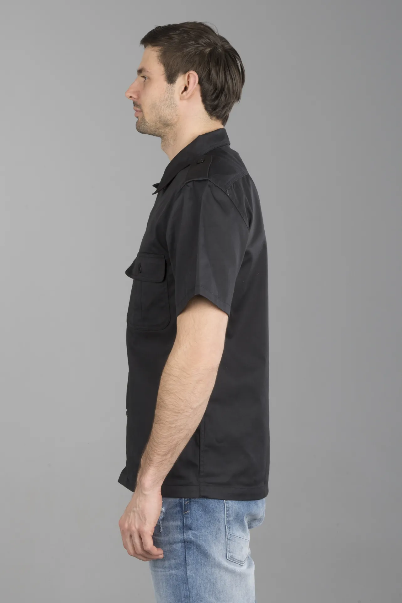 Camisa Brandit US Hemd 1/2 Negra