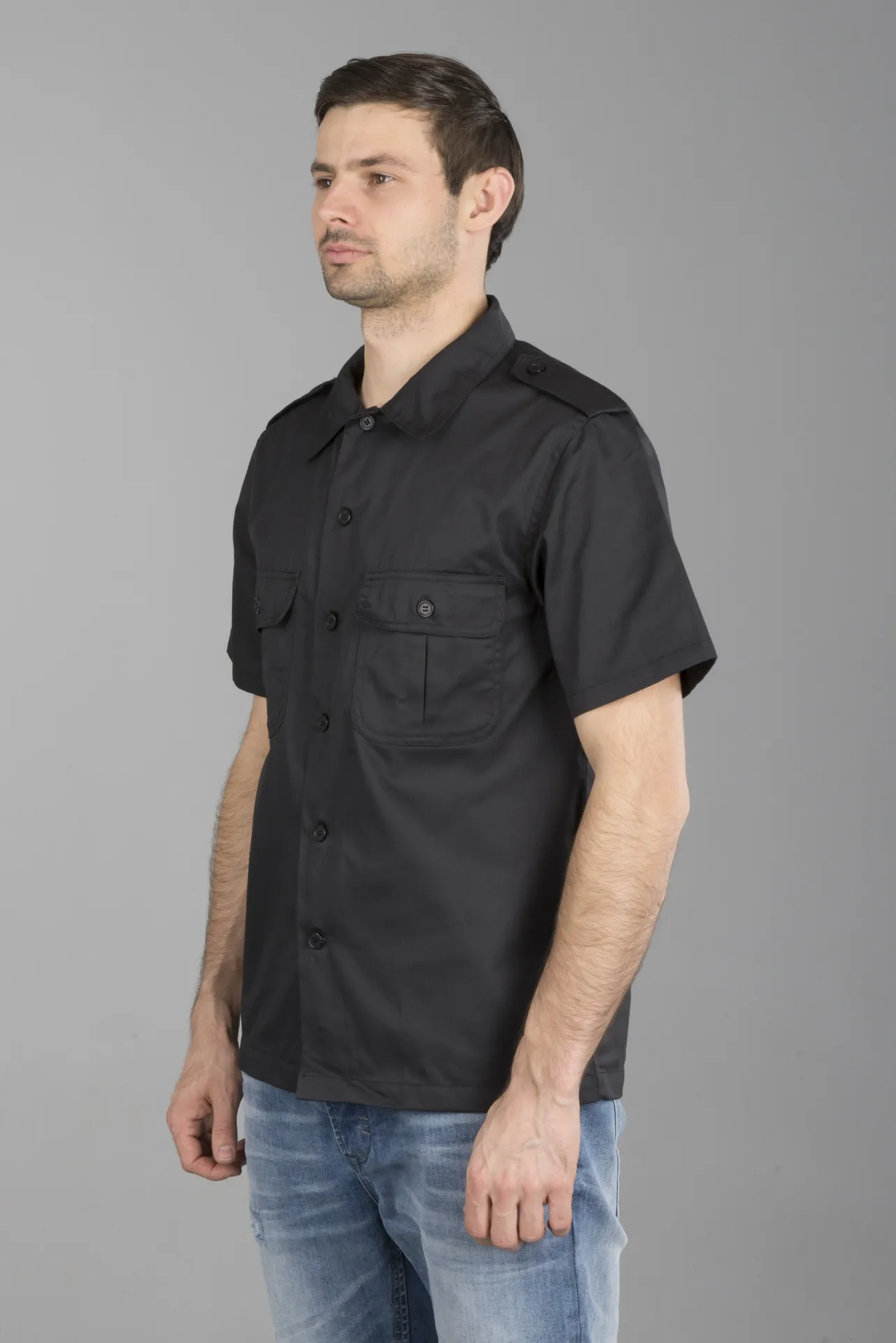 Camisa Brandit US Hemd 1/2 Negra