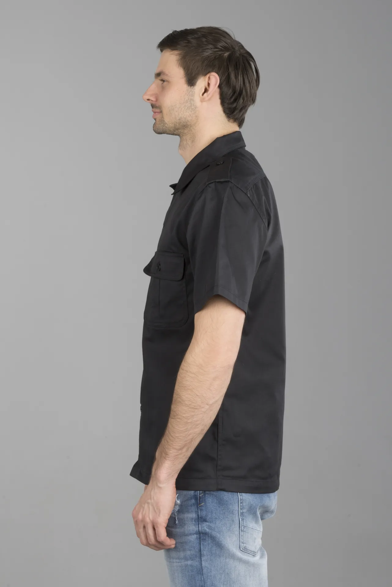 Camisa Brandit US Hemd 1/2 Negra
